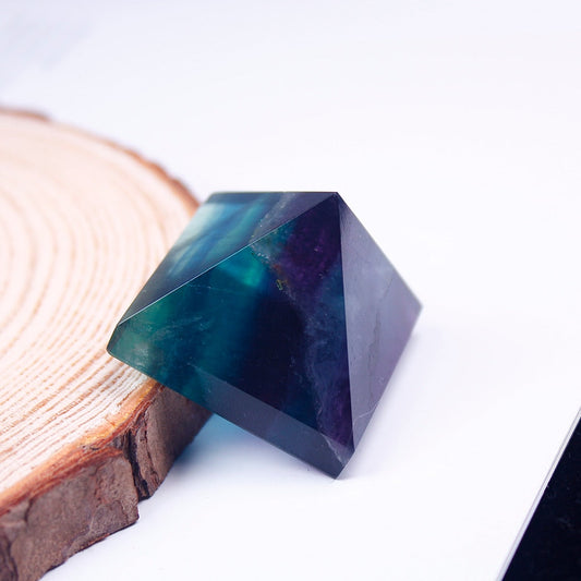 Colored Fluorite Pyramid Crystal
