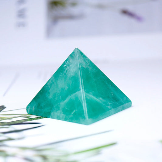 Green Fluorite Pyramid Crystal
