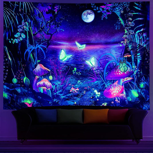 Trip to Paradise UV Fluorescent Tapestry