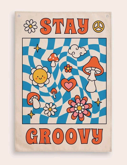 'Stay Groovy' wall tapestry